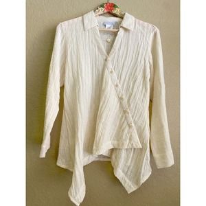 NWOT Soft Surroundings Women's Top Tunic Asymmetrical Tan Size Petite XS